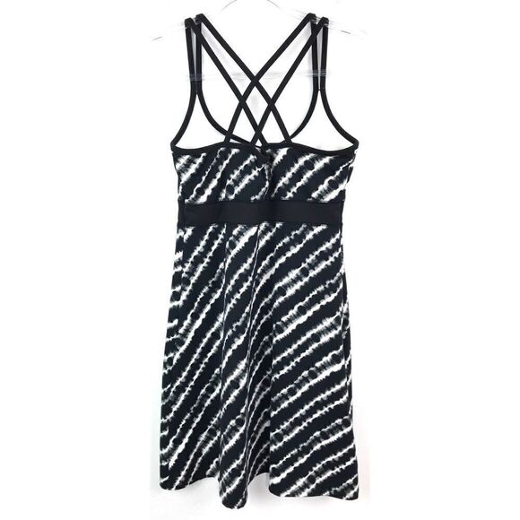 Soybu Black Gray Tie Dye Design Strappy Fit and Flare Dress Small - Picture 6 of 7